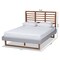 Baxton Studio Luciana Grey Upholstered and Ash Walnut Wood Full Size Platform Bed 164-9416-9422 - alternate 6